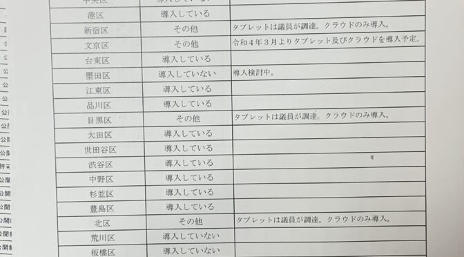 国会がついにタブレットPC持ち込み可へ、一方中央区議会は、、、