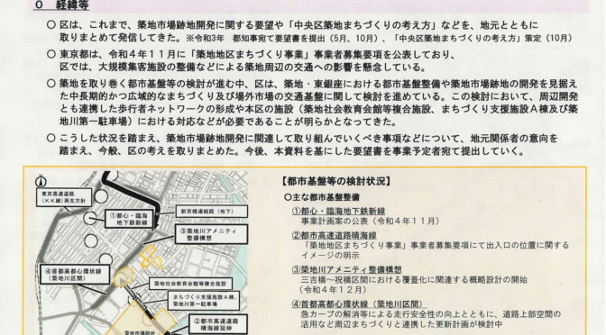 【環境建設委員会】築地市場跡地再開発に関する中央区としての要望・自転車用ヘルメット補助事業等について